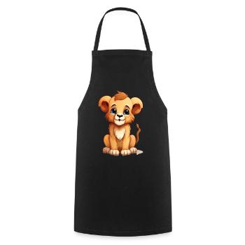 Bébé Lion mignon - Tablier de cuisine - noir - Devant - AI Model Male 185 dark (185cm)