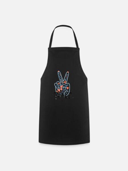 Signes de la main de paix - Tablier de cuisine - noir