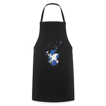 Scotland Flag in Scotland Map SC - Cooking Apron - black - Front - AI Model Male 185 dark (185cm)