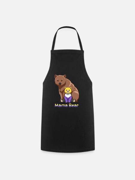 Nonbinary und Genderqueer Mama Bär Geschenk - Kochschürze - Schwarz