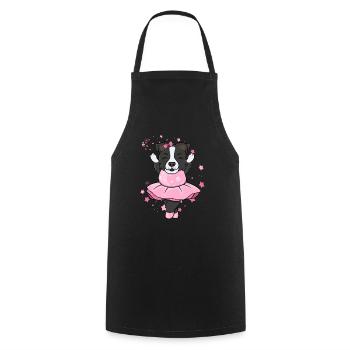 BORDER COLLIE Ballerina - Cooking Apron - black - Front - AI Model Male 185 dark (185cm)