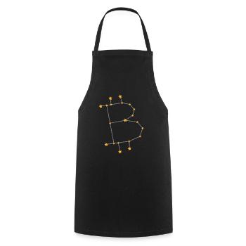 Sternzeichen Bitcoin BTC Gold - Kochschürze - Schwarz - Vorne - AI Model Male 185 dark (185cm)