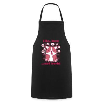 Life Love & Barks Retro Drôle Mignon Dog Lover - Tablier de cuisine - noir - Devant - AI Model Male 185 dark (185cm)