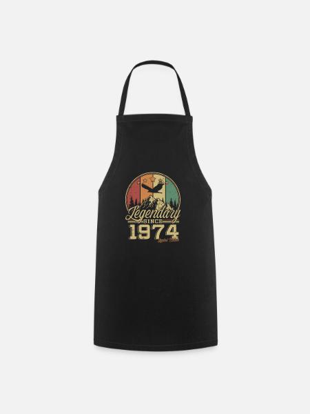 Legendär seit 1974 Jahrgang Geburtstag Geschenk - Kochschürze - Schwarz
