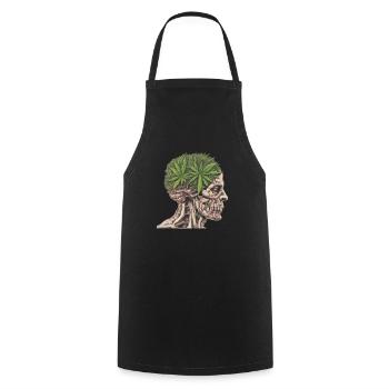Weed in my head - Cooking Apron - black - Front - AI Model Male 185 dark (185cm)