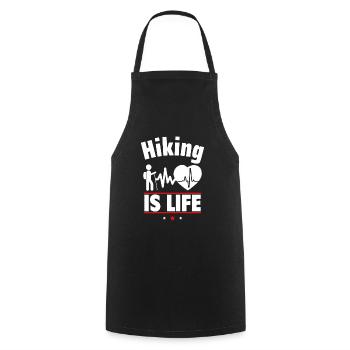 Hiking is life - Cooking Apron - black - Front - AI Model Male 185 dark (185cm)