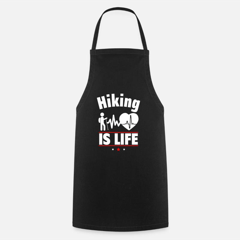 Hiking is life - Cooking Apron - black