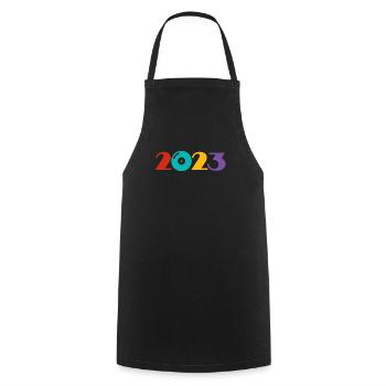 Music DJ Vinyl Record Party 2023 - Cooking Apron - black - Front - AI Model Male 185 dark (185cm)