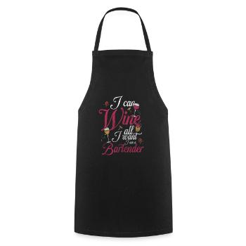 Bar Disco Whisky Barmaid - Tablier de cuisine - noir - Devant - AI Model Male 185 dark (185cm)