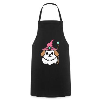 Wizard of the Maltese Dog Gift Retro - Cooking Apron - black - Front - AI Model Male 185 dark (185cm)