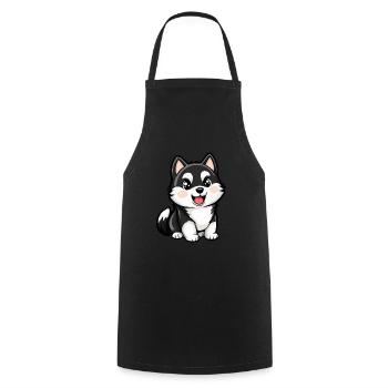 Husky Hund Niedlich - Kochschürze - Schwarz - Vorne - AI Model Male 185 dark (185cm)