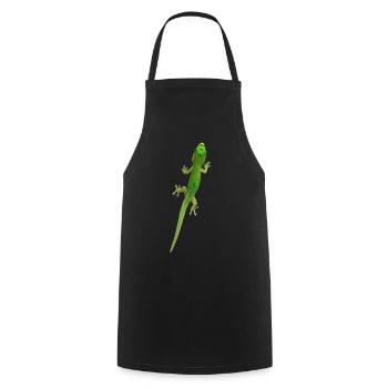 Grüner Gecko - Kochschürze - Schwarz - Vorne - AI Model Male 185 dark (185cm)