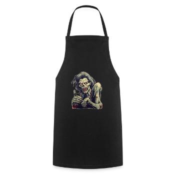 Halloween Zombie - Cooking Apron - black - Front - AI Model Male 185 dark (185cm)