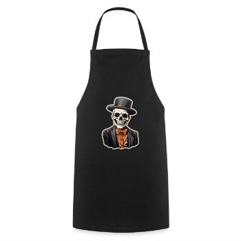 Crâne Halloween - Tablier de cuisine - noir - Devant - AI Model Male 185 dark (185cm)