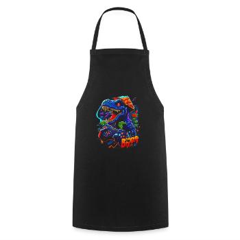 Dinosaur Gamer - Tablier de cuisine - noir - Devant - AI Model Male 185 dark (185cm)