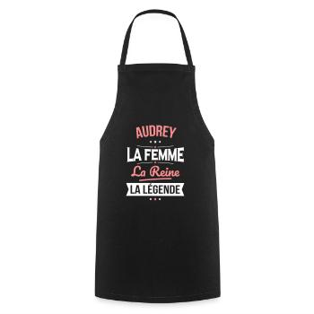 Audrey - La Femme - La Reine - La Légende - Tablier de cuisine - noir - Devant - AI Model Male 185 dark (185cm)