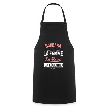 Barbara - La Femme - La Reine - La Légende - Tablier de cuisine - noir - Devant - AI Model Male 185 dark (185cm)