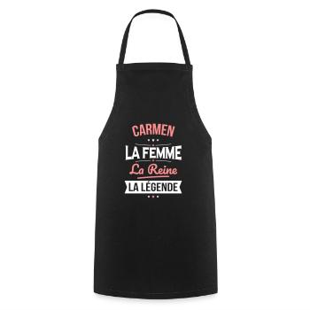 Carmen - La Femme - La Reine - La Légende - Tablier de cuisine - noir - Devant - AI Model Male 185 dark (185cm)
