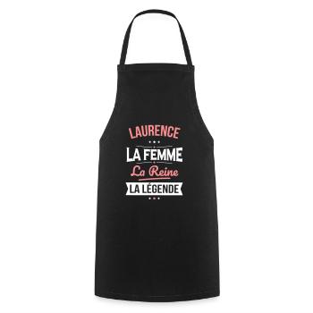 Laurence - La Femme - La Reine - La Légende - Tablier de cuisine - noir - Devant - AI Model Male 185 dark (185cm)