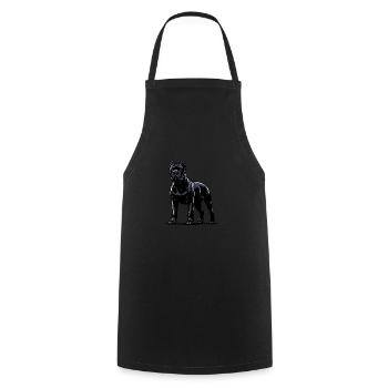 Majestätische Cane Corso Porträts - Kochschürze - Schwarz - Vorne - AI Model Male 185 dark (185cm)