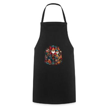 Russische Tradition Weihnachten - Kochschürze - Schwarz - Vorne - AI Model Male 185 dark (185cm)