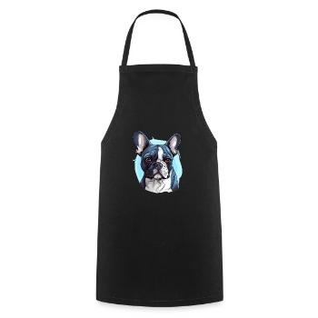 Französische Bulldogge Hund Mops - Kochschürze - Schwarz - Vorne - AI Model Male 185 dark (185cm)
