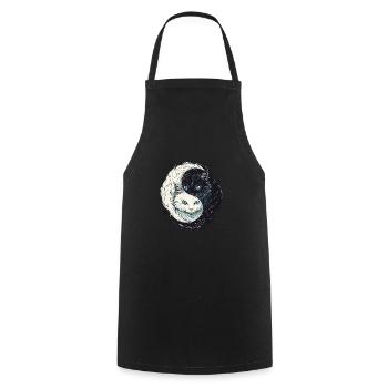 Yin Yang Katzen Katzenkunst für einen - Kochschürze - Schwarz - Vorne - AI Model Male 185 dark (185cm)