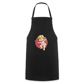 Süßer Amor Cartoon Valentinstag Liebe für - Kochschürze - Schwarz - Vorne - AI Model Male 185 dark (185cm)