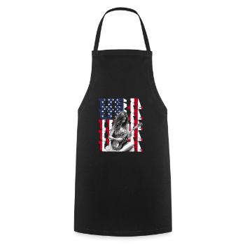 Patriotischer Musikliebhaber Amerika Gitarrist - Kochschürze - Schwarz - Vorne - AI Model Male 185 dark (185cm)