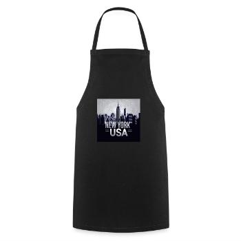 New York City Skyline - Kochschürze - Schwarz - Vorne - AI Model Male 185 dark (185cm)