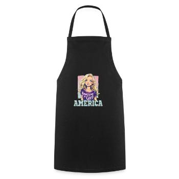 Patriotisches Amerikanisches Mädchen USA für - Kochschürze - Schwarz - Vorne - AI Model Male 185 dark (185cm)