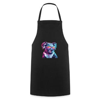 Streetart Funky Koala Urban Rap Street - Kochschürze - Schwarz - Vorne - AI Model Male 185 dark (185cm)