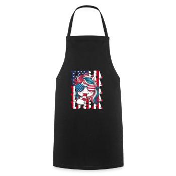 Patriotisches Einhorn Eis Amerikanische Flagge - Kochschürze - Schwarz - Vorne - AI Model Male 185 dark (185cm)