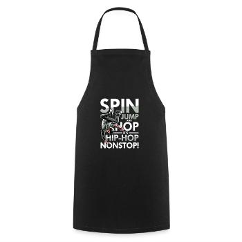 Spin Jump and Hop It's Hip Hop Nonstop - Kochschürze - Schwarz - Vorne - AI Model Male 185 dark (185cm)
