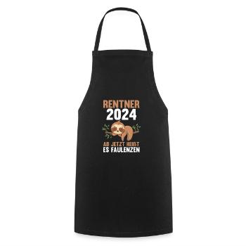 Rentner 2024 Faultier Ruhestand Geschenk - Kochschürze - Schwarz - Vorne - AI Model Male 185 dark (185cm)