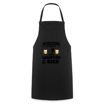 Wandern Bier Wanderer Geschenk - Kochschürze - Schwarz - Vorne - AI Model Male 185 dark (185cm)