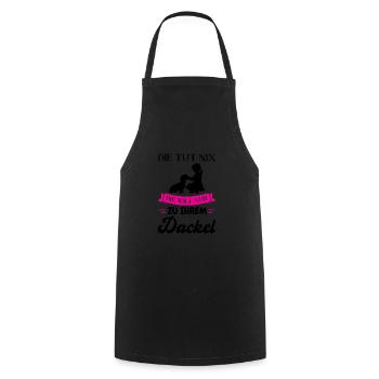Dackel Hund Dachshund Geschenk - Kochschürze - Schwarz - Vorne - AI Model Male 185 dark (185cm)