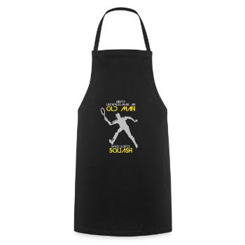 Cadeau de jeu de recul de sport de balle de squash - Tablier de cuisine - noir - Devant - AI Model Male 185 dark (185cm)