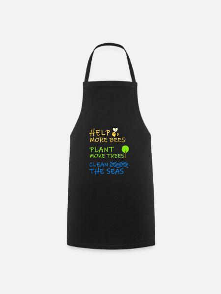 Environmental Shirt Climate Change Eco Environmental Gift - Cooking Apron - black