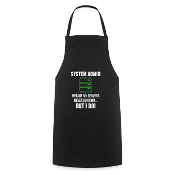 System Admin Administrator Server Gift - Cooking Apron - black - Front - AI Model Male 185 dark (185cm)