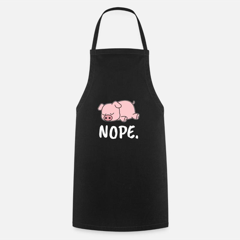 Pig pigs piglet gift - Cooking Apron - black