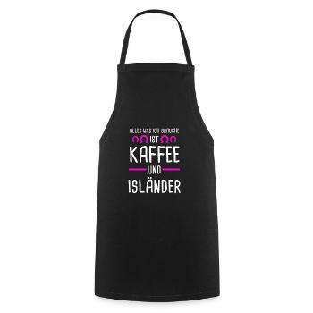 Isländer Kaffee Islandpferde Islandpferd Geschenk - Kochschürze - Schwarz - Vorne - AI Model Male 185 dark (185cm)