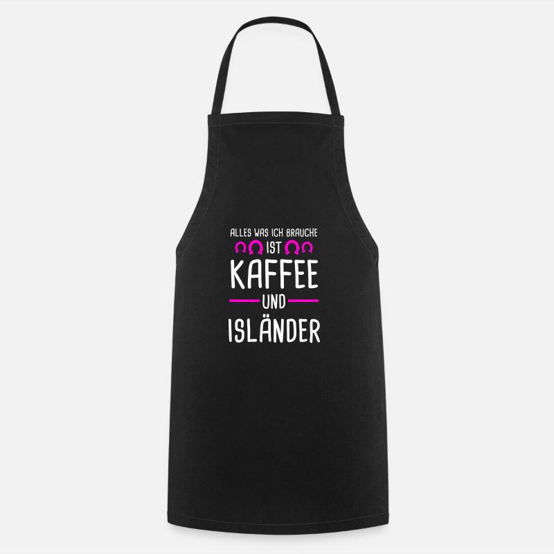 Isländer Kaffee Islandpferde Islandpferd Geschenk - Kochschürze - Schwarz