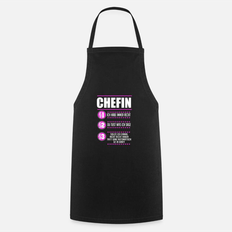 Chefin Chef Vorgesetzte Geschenk - Kochschürze - Schwarz