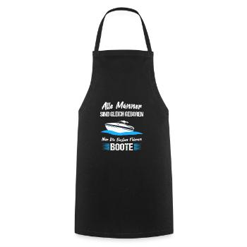 Motorboot Boot Bootsbesitzer Boote Geschenk - Kochschürze - Schwarz - Vorne - AI Model Male 185 dark (185cm)
