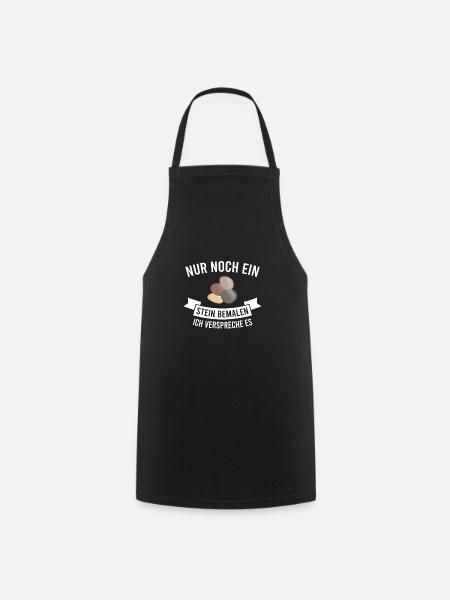 Steine Bemalen Stein Geschenk - Kochschürze - Schwarz