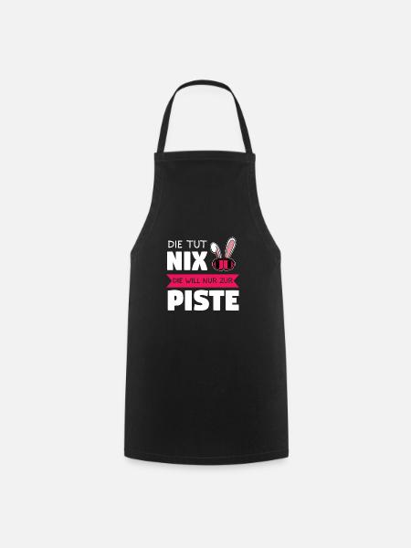 Skihase Piste Skihaserl Geschenk - Kochschürze - Schwarz