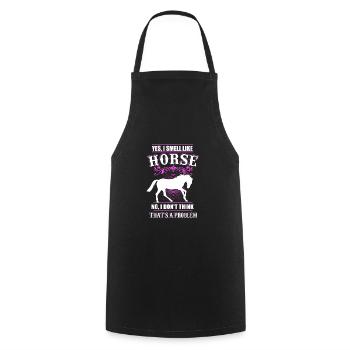 Horse rider equestrian gift - Cooking Apron - black - Front - AI Model Male 185 dark (185cm)