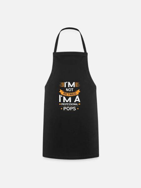 Pops Retirement Pop-Pop Gift - Cooking Apron - black