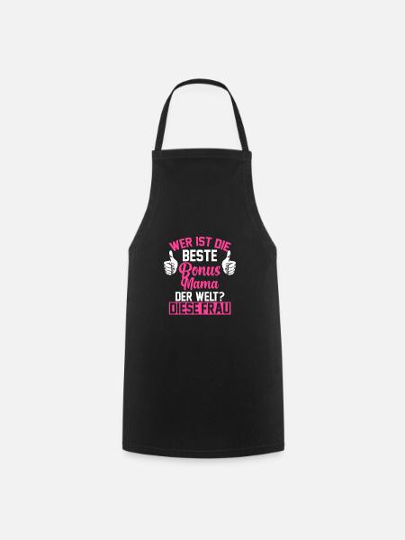 Bonus Mama Stiefmutter Stiefmama Geschenk - Kochschürze - Schwarz